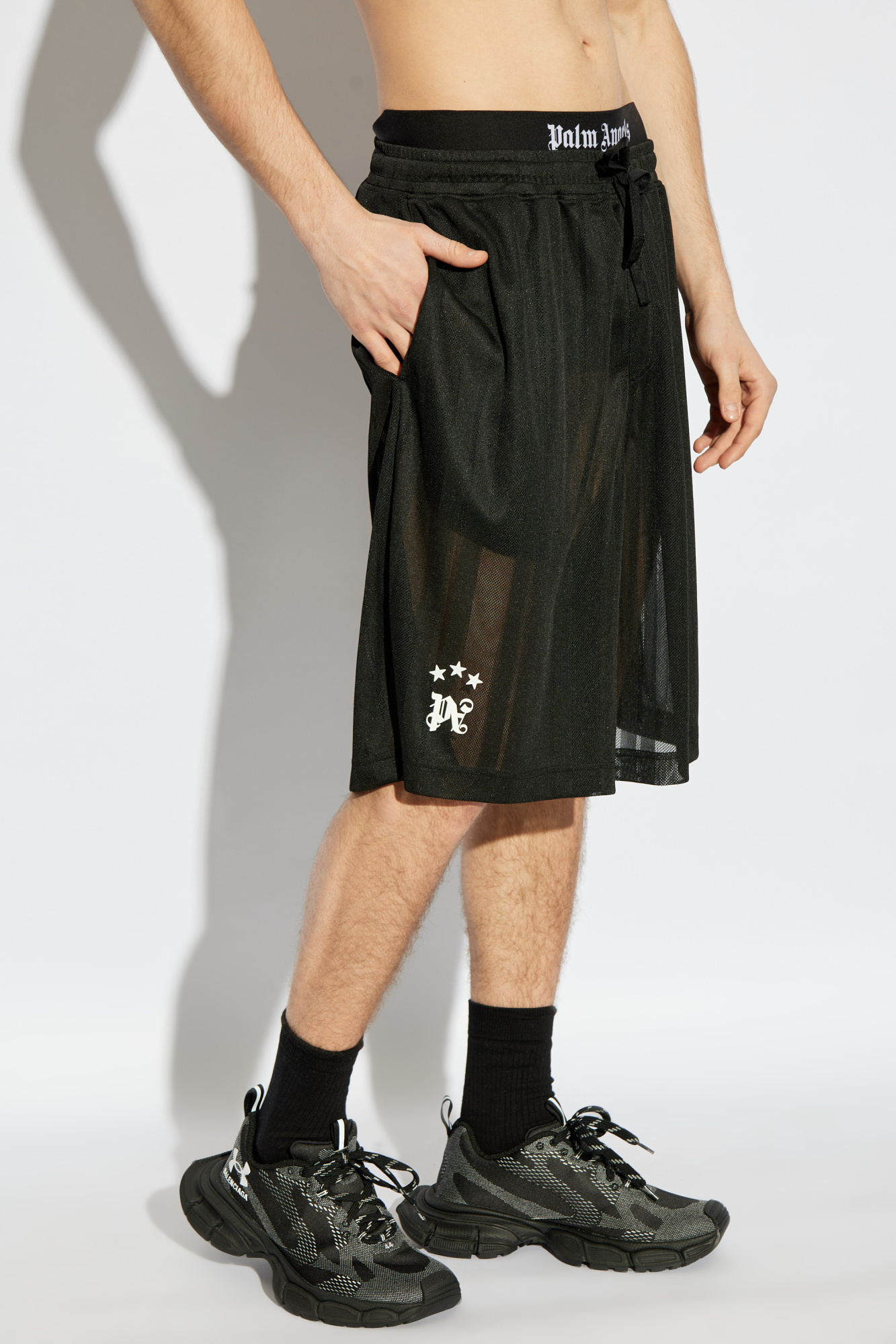 Black Logo shorts Palm Angels - Vitkac AS